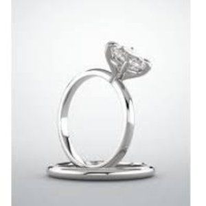 14 karat white gold cushion mounting